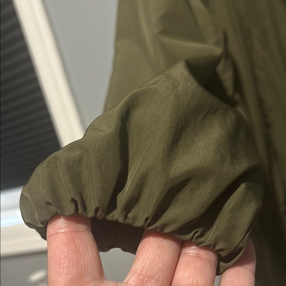 Zara Green Bomber Jacket with Elastic Waistband Size L - Picture 8 of 9